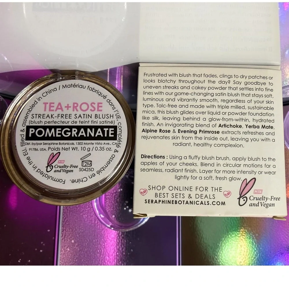 Seraphine Botanicals - Tea + Rose Satin Blush - Shade: Pomegranate - *NIB*